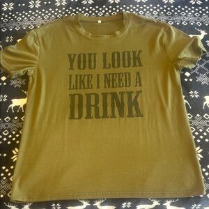 Olive Green Graphic T-Shirt